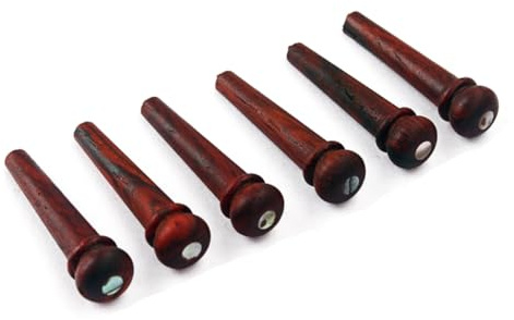 TOYANDONA 6 Pcs Natural Bridge Pins Guitar End Pin with Classic Ancient Delicate Appearance for Folk Acoustic Guitar Easy to Install and Improve Sound Clarity for Replace Old Worn Or Broken