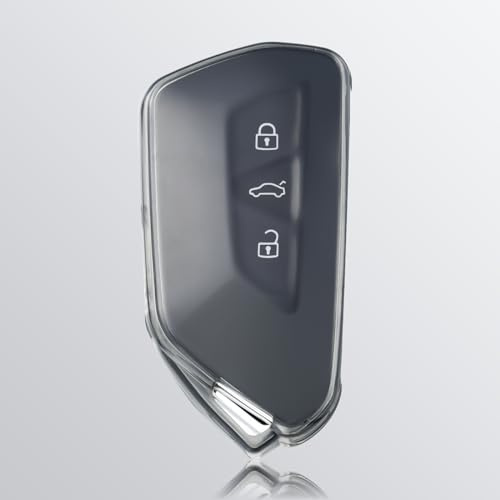OFFCURVE Schlüsselhülle Transparent für VW Golf 8 Skoda Octavia Cupra SEAT | TPU Autoschlüssel hülle für VW Golf 8 ID.3 ID.4 ID.5, Skoda Octavia 4 Enyaq iV Superb 4, SEAT Leon 4, Cupra Formentor Born