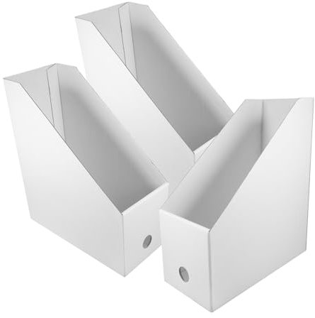 EXCEART 3st Datei Aufbewahrungsbox Aktenboxen Aus Papier Dokumentenständer Buchorganisator Aktenlagerregal Aufbewahrungsbehälter Dokumentenhalterbox Bücherstand Weiß Lagerung Schreibtisch