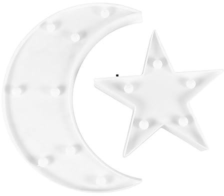 Veemoon 2pezzi Luce Da Comodino Forma Di e Stella Lampada Da Tavolo Decorativa Lampada Ornamentale Led Per Illuminazione Notturna