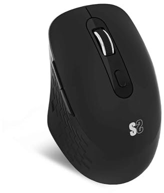 SUBBLIM Ratón Curve Ergo Dual Mouse Batería Negro Apoyo Pulgar Dos Conexiones Silent Click Batería Li-Ion Recargable Rueda De Silicona Y Máxima Precisión