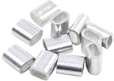 Generisch 200 Stück Aluminiumhülsen Klemme, 4mm Aluminium Pressklemmen Alu Drahtseilklemme