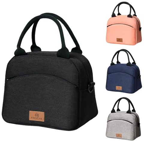 BRYN Sac Isotherme Repas, 7.6 L Sacs-repas Épaissir, Sac Lunch Box, Lunch Bag Isotherme pour Femmes, Hommes, Enfants, École e Bureau (Noir)