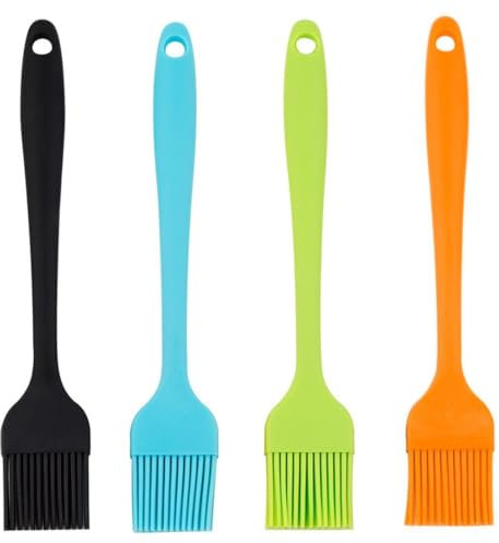 WeddHuis 4 pezzi Spazzola per barbecue Spazzola per pasticceria in silicone per barbecue, grill, forno, cucina (4 pezzi)
