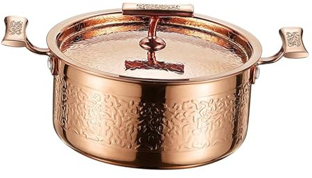 FytStycale Premium Stainless Steel Hot Pot with Lid for Home Cooking, Rose Gold