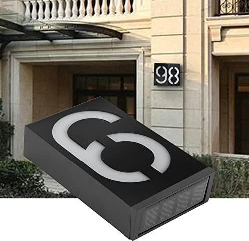Placa de Luces de Dirección de Puerta de Energía Solar para Exteriores con Luz de Señal de Número LED para Puertas de Hotel y Villa (Número 9)