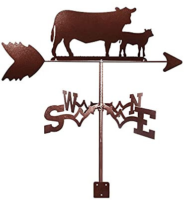 Generic Wetterfahne, Kuh Form Wetter Schaufel Rind Silhouette Wetterfahne Windrichtung Edelstahl Wetterhahn Für Garten Patio Ornament