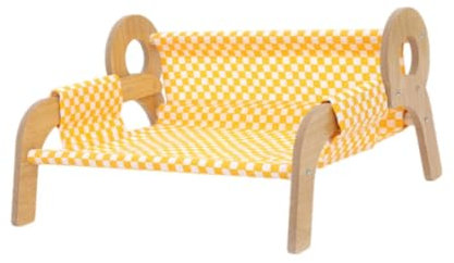 Gralara Erhöhtes Katzenbett, Katzenhängematte aus Holz, Katzensofa, Katzenmöbel für Kätzchen, Hund, Katze, Haustier