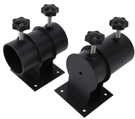 Brrnoo Heavy Duty Metal Umbrella Clamp Holder, Outdoor Deck Mount Umbrella Stand Bracket for Railing, Balcony, Courtyard