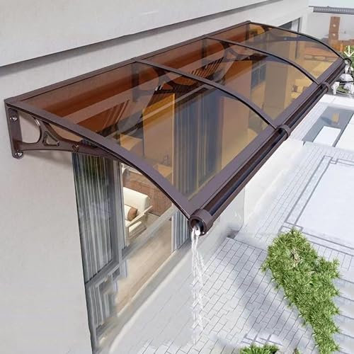 Door Window Awnings Exterior,Window Awning with Aluminum Bracket,awning for Doors Entrance,Outdoor Door Patio Canopy,UV,Rain Snow Protection Hollow Sheet,Front Door Canopy, Polycarbonate Cov