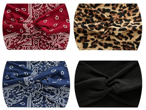 4 Pièces Large Bandeau, Bandeau Élastique Pour Les Femmes, Accessoires Capillaires À La Mode Et Personnalisés, Accessoires De Tenue, Accessoires De Coiffure.
