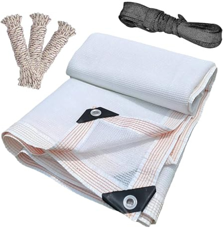 Generico Telo Ombreggiante Bianca, Rete Ombreggiante Giardino con Occhielli, 55% Tasso di Ombreggiatura Vela Ombreggiante Privacy, Tende da Sole per Pergola Patio Serra(3.0 * 20 m-9.8 * 65.6 ft)