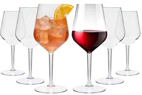 WUITOKI Copas de plástico de 33 cl, 6 unidades, reutilizables, aptas para lavavajillas, irrompibles, aperitivo