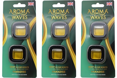 Long Lasting Paradise Car Vent Air Freshener – Aroma Waves Triple Pack 6 Pods