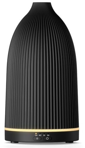 SALKING Diffuseur Huiles Essentielles 100ml, Diffuseur Parfum Électrique 8 LED, Humidificateur d’Air Chambre Ultrasonique sans BPA, pour la Maison et Le Bureau, Noir