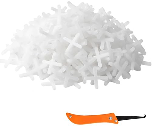 800PCS 3mm Tile Spacers, Tiles Spacers, Tiles Spacers 3mm Cross Shaped Tiling Tools, White Tabs For Fixing Mat Tile Leveling