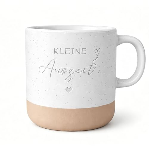 Geburtstagsgeschenk für Frauen - Entspannung Geschenk für Frauen Keramik Tasse Kleine Auszeit Tasse 400ml – Modernes Design Kaffeebecher für Büro Homeoffice Sofa & Wellness Momente