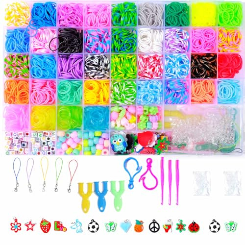 4000+ Elastique Bracelet Kit, 40 colors Bricolage Élastique Loom Bands Kit, Enfant Caoutchouc Bracelet Collier Jouets