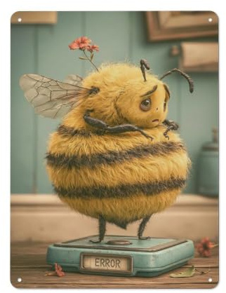 Sad Bee on A Scale Vintage-inspired Metal Sign 40x30cm for Hallway Wall, for Kitchen, Dining Room And Home Bar Wall Decor