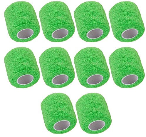 Mintice 10 Stück Grün Selbsthaftende Bandagen Fingerpflaster Fingerverband Wundverband selbstklebend wasserfest 4.5mx10cm