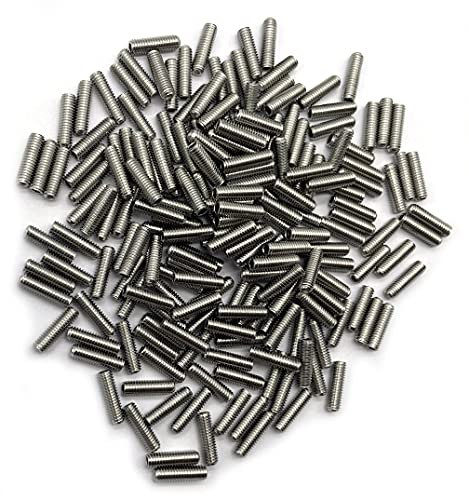 M3 x 10mm Flat Point Screws, Metric Grub Screws, A2-70, Socket Head Screws, DIN914 Stainless Steel, 200Pcs