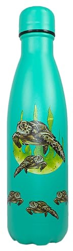 NatureVac - Tortue de Mer de Deluxebase. Bouteille gourde de voyage sous vide réutilisable isotherme pour l'eau chaude, le café, le thé