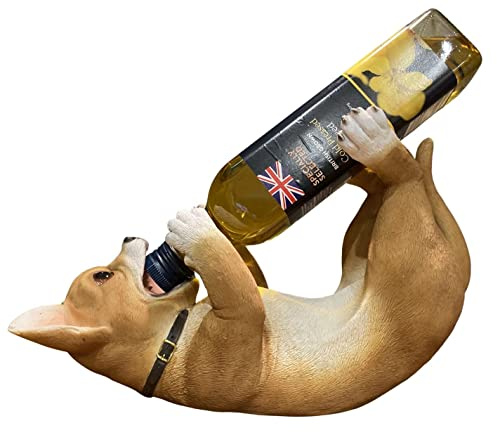 Chihuahua Wine Bottle Holder Cute | Kitchen Bar Chihuahua Gifts for Women | Hand Painted Dog Wine Bottle Holder with Amazing Detail | Adorable Chihuahua Ornaments 30cm | Wine Holder Chihuahua Gift