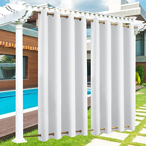 LZXSXZ Outdoor Vorhang Wasserdicht 1 Stück, Outdoor Vorhang mit Ösen Oben und Unten, 24 Farben Outdoor Vorhang Wasserdicht Wetterfest Blickdicht für Veranda, Pergola, Laube, B120xH213CM