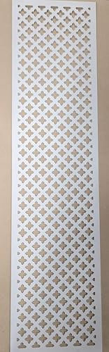 LaserKris Heizkörperschrank Wand Deko Kreuzgitter Sichtschutzgitter gelocht 3mm dicke MDF Platte (verschiedene Größen) KZ2 Muster (1200 x 300 mm, grundiert weiß)