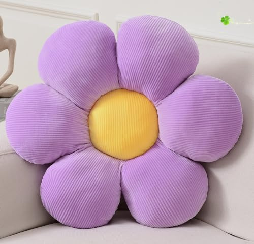 Vdoioe Coussin décoratif en Forme de Fleur - 6 pétales - 40 cm - Violet