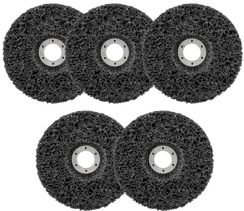 Disco abrasivo CSD 115 mm, 5 dischi per la pulizia grossolana, per la lavorazione della superficie o la rimozione della vernice, per la perforazione del disco abrasivo (nero)