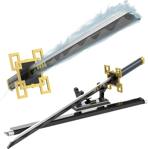 Tarcury Tokitou Muichirou-svärdmodell: Katana bestående av 771 byggklossar för anime, med skida och stativ för cosplay – 98,5 centimeter