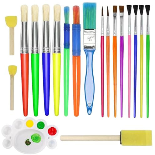 19 Pcs Paint Brushes Set, Painting Brushes Set with Paint Palettes Practical Art Paint Brush Sets, Beginners Aint Brushes Paint Brush (Suitable for People Aged 15 and Above)
