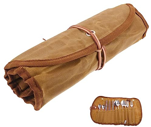 Happyyami Camping Cutlery Set Outdoor Picnic Utensils Portable Tableware Bag Dinnerware Multi-Functional Storage Pouch
