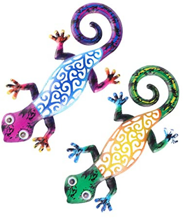 ABOOFAN 2stücke Gecko Modell Wanddekoration Aus Eisen Gecko-dekor Tischdekoration Schreibtischdekoration Gecko-ornament Diy Heimdekoration