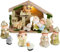 JOYIN Lot de 9 Crèches de Noël avec Histoire, Petit Ensemble et 8 Figurines, Jouets Miniatures pour Enfants et Tout-Petits, Décoration de Fête pour la Table