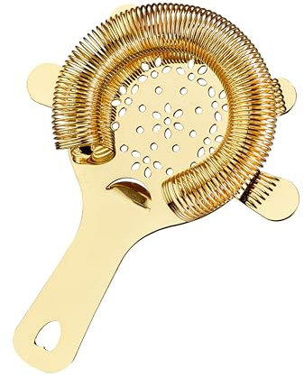 Hawthorne Passoire en acier inoxydable – Passoire à cocktail pour boissons à 4 broches – Passoire shaker avec ressort pour barmen professionnels – Passoire de bar et verres à mélanger pour la maison