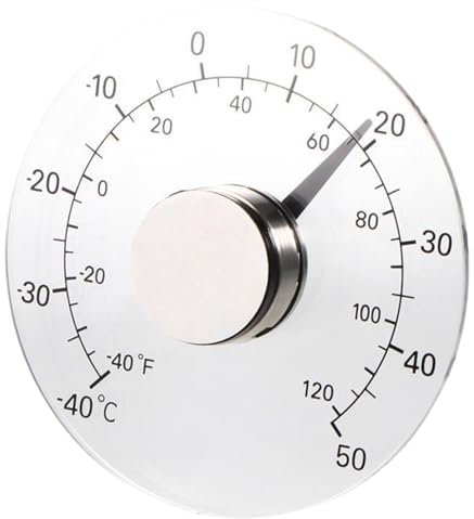 Fönstertermometer utomhustermometer 10,2 cm självhäftande termometer genomskinlig vattentät självhäftande fönstertermometer lätt att läsa bärbara vädertermometrar för utomhusväxthus