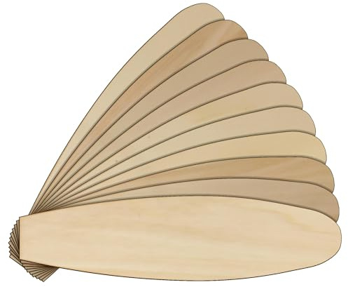 10x Wooden Surfboard Long Plain Shape Craft Shape 3mm Ply Sport Equipment(12 x 45.6cm,No Hole)