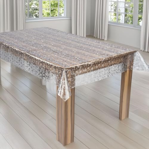 laro Premium Line 0,3mm weich transparente Tischdecke Folie Transparent Geometrisch Tischschutz Schutzfolie Abwaschbar PVC, Muster:Folie Transparent Geometrisch, Größe:80x140
