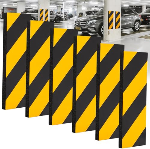 SaiXuan 6 Stück Garagen Wandschutz, 30 x 10 x 1.8 cm Eva-Schaumstoff, mit Starkem Selbstklebenden Rücken, Autotür Schutz & Kantenschutz Wand – Stoßfest, für Wandschutz Garage, Parkplatz, Lagerhallen