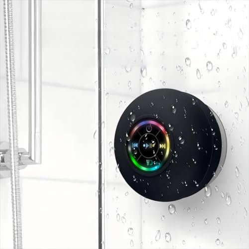 Cassa Doccia Bluetooth Altoparlante Bagno Bluetooth Impermeabile con Ventosa Shower Speaker Bluetooth con Luce RGB Stereo Cassa Bluetoth Portatile Wireless Bassi Stereo per Viaggi Doccia Esterno