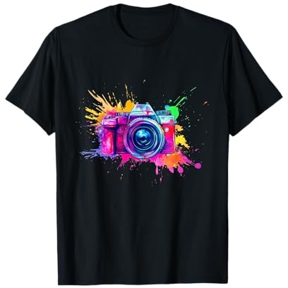 Touche artistique avec appareil photo et couleurs vives T-Shirt
