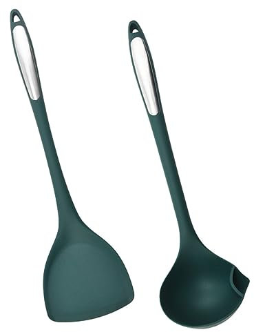 TOPPERFUN Silikon Spachtel Für Küche Mit Hängemöglichkeit Zum Trocknen Inklusive Gummispatel Kochspatel Und Eierspatel Für Antihaftbeschichtetes Kochgeschirr