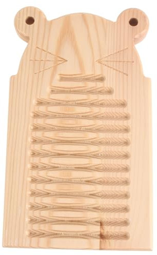 SOPOTUTU Holz Waschbrett 17x10x1,8cm Rutschfest Gewellte Reibfläche Naturbelassen Handwaschbrett Für Zuhause Wäsche Und Kleidung Robust Und Korrosionsbeständig