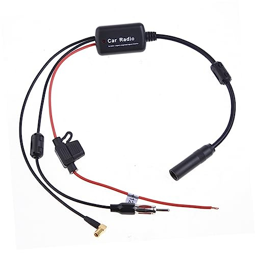 iplusmile Amplificador de Antena de Radio Am FM para Vehículo Señal Instalación sobre Parabrisas Compatible con Radio de Coche DC
