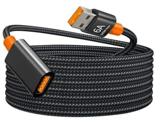6A USB 3.0/2.0 USB Extension For Smart Laptop PC TV Xbox One SSD Cable Extender Cord Mini Fast Speed Cable(1.5M Black)