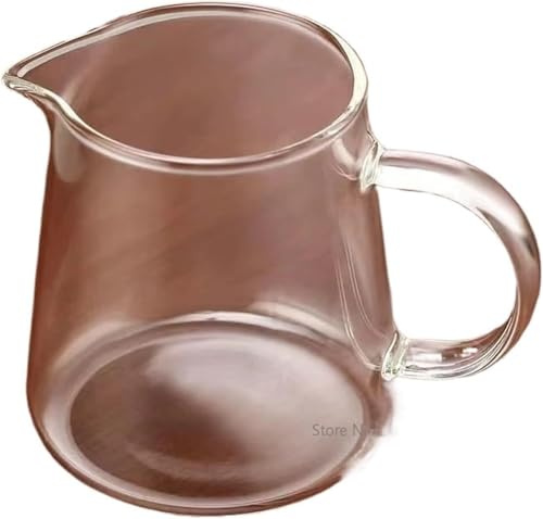 YUEKOPOU latas de espuma de leche, tazas de extracción Juego de 2 tazas de café y jarra de cristal transparente de 300-600 ml(300ml)