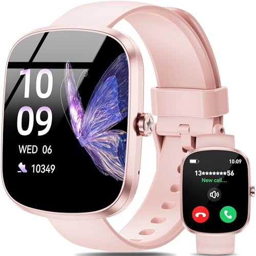OUKITEL Smartwatch Damen (Anruf Annehmen/Tätigen), 1,91 HD Smart Watch Damenuhren, 120+ Sportmodi Fitnessuhr, Herzfrequenz/Schlaf/SpO2/Schrittzähler, IP68 wasserdichte Uhr Damen für Android iOS