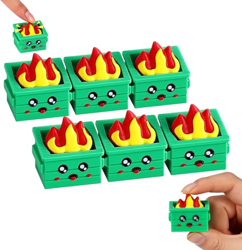 Shappy 6 Pcs Dumpster Clicker Fidget Dumpster Stress Relief Figurines Anxiety Relief Gift Asmr 3D Printing Keyboard Clicker Fidget Stress Toys for Adult Office Coworker Appreciation Gifts(Green)